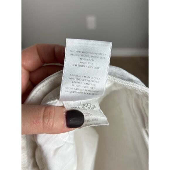 Velvet by Graham & Spencer "LARA" White Denim Black/Gray Stripes Crop Jeans 24 - Picture 6 of 6